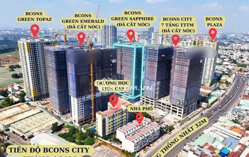 Căn rẻ nhất tháp Sapphire của Bcons City chỉ 2 tỷ 227 2PN 2WC